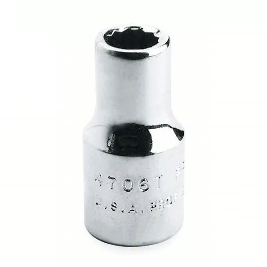 Socket, 3/4 inch Drive Size, 1 7/16 inch Socket Size, 12-Point, Alloy Steel, Standard, Satin Finish