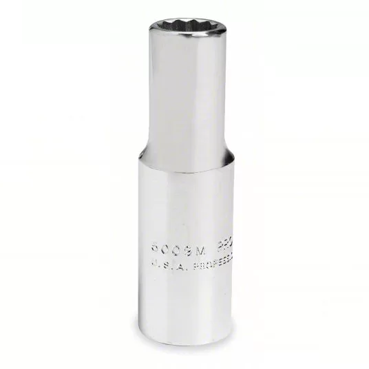 Socket, 3/8 inch Drive Size, 11/16 inch Socket Size, 12-Point, Alloy Steel, Deep, Chrome Finish