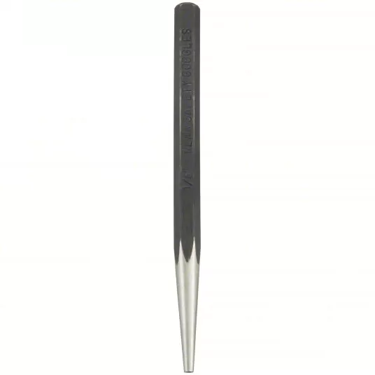 Starting Punch, 3/8 inch Shank Width, 6-inch Overall Length, Hexagon, Flat