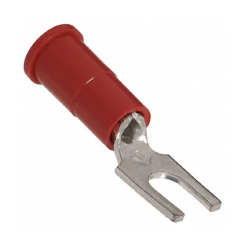 Fork Terminal, Block, #6 Stud, Red, PK1000