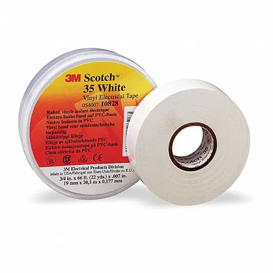 Insulating Electrical Tape, Gen Purpose, ™, Scotch®, 35, Vinyl, 3/4 in x 66 ft, 7 mil Tape Thick