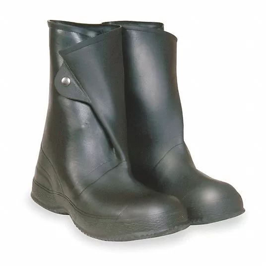 Overboot, Mid-Calf Shoe, Plain, Chevron, 10 Fits Shoe Size, Black, 2000, 1 Pair