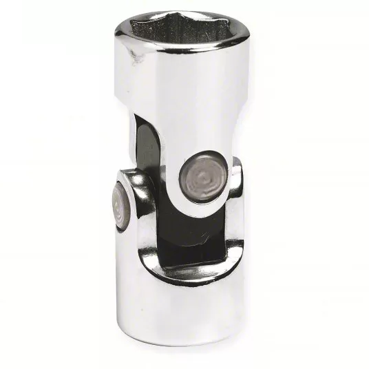 Flex Socket, 3/8 inch Drive Size, 5/8 inch Socket Size, 12-Point, Alloy Steel, Standard, Chrome Finish