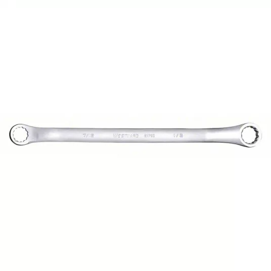 Box End Wrench, Alloy Steel, Satin, 10 mm; 11 mm Head Size, 7 3/4 inch Overall Length, Offset
