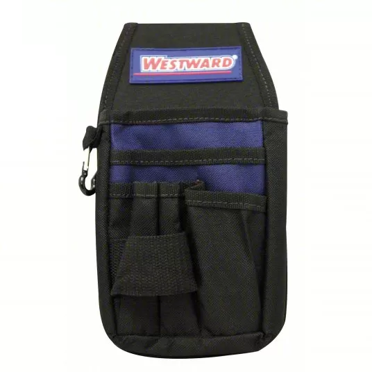Tool Pouch, 6 Pockets, Compatible with Tool Belts, Belt Clip, Open Top