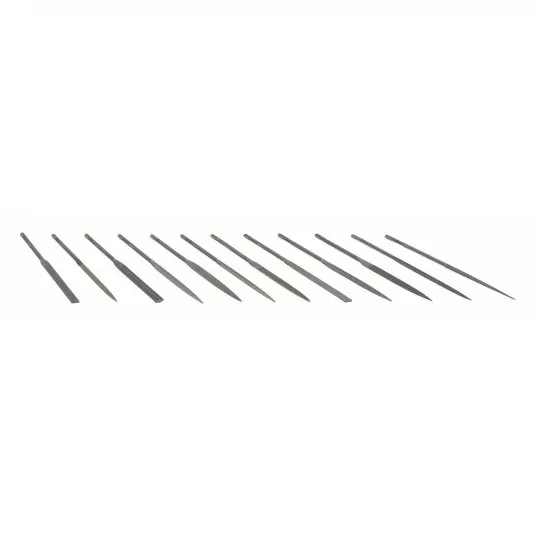 Needle File Set, 12 Pieces, Barrette/Equaling/Half Round/Knife/Rectangular/Round/Square/Triangular, 5 1/2 inch Length