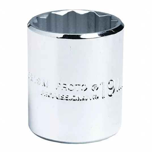Socket, 3/8 inch Drive Size, 22 mm Socket Size, 12-Point, Alloy Steel, Standard, Chrome Finish