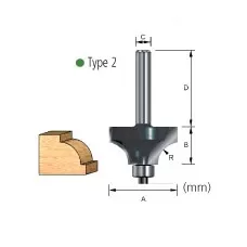 Beading Router Bit, 6 X15.9 mm, With Bearing 
