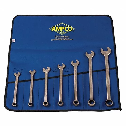 Combination Wrench Set, Aluminum Bronze, Natural, 7 Number of Tools4RNZ7