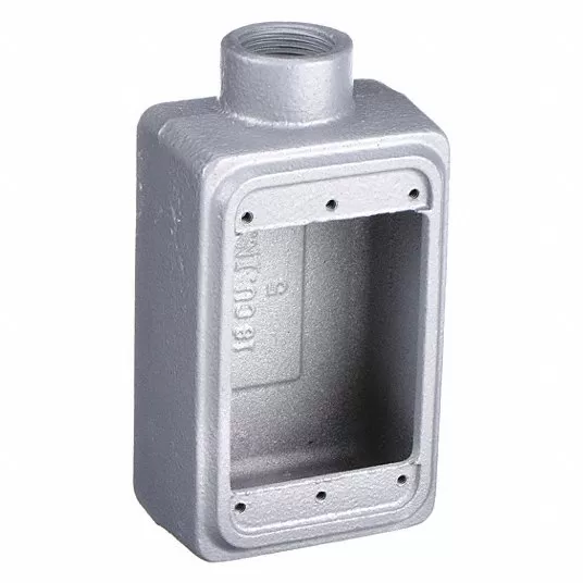 Weatherproof Electrical Box, Number of Gangs 1, Number of Inlets 1, 4.56 in Length