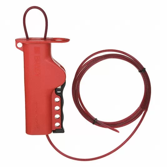 Cable Lockout, Uncoated, 8 ft, Grip-Cinching Cable Lockout Style