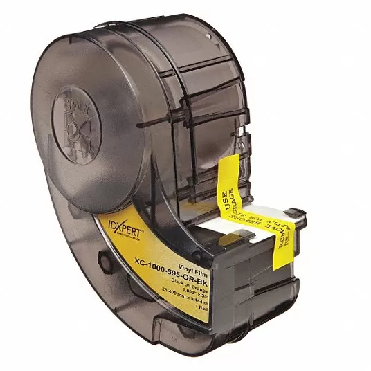 Label Maker Printer Label, 100 Labels per Roll, Black on White, H x 1 1/2 in W, 1 EA
