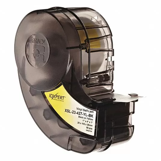 85 Labels per Roll H x 1 in W, 1 EA, Black on Yellow
