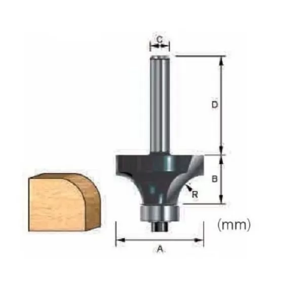 Rounding Over Router Bit, 6 X 11.11mm