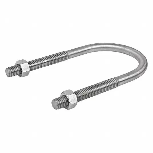 Standard U-Bolt: 316 Stainless Steel, Plain, 3/8