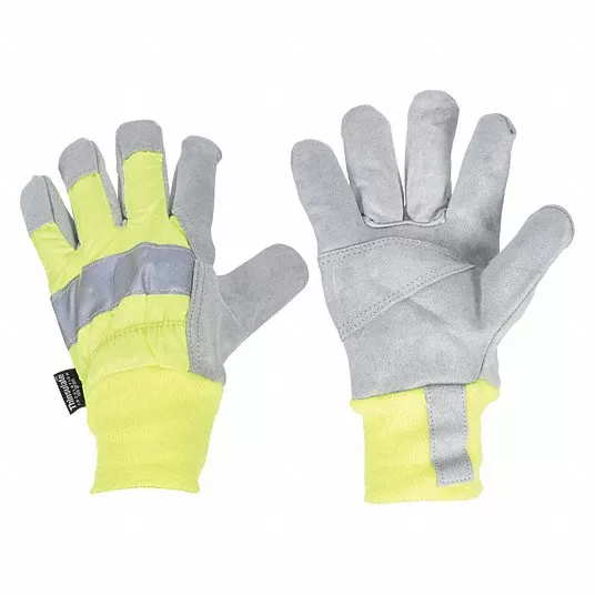 Leather Gloves, Size XL, Cowhide, 1 PR