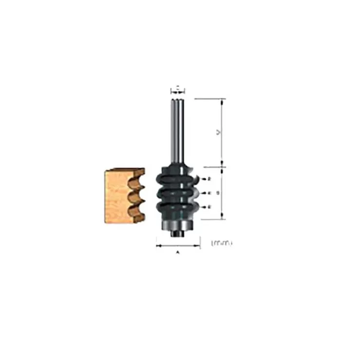 Router Bit - Three Bead Fluting Bit, 6mm
