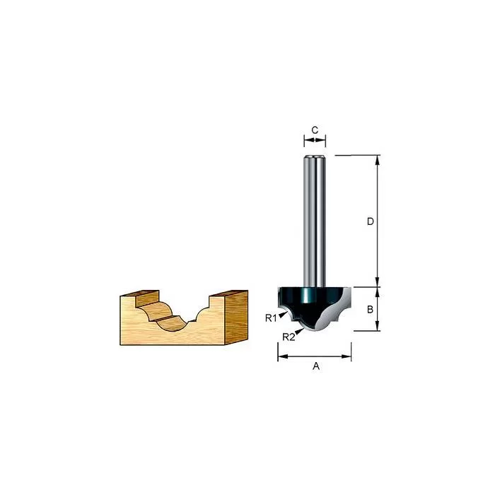 Router Bit - Decorative Bead Bit, 12mm