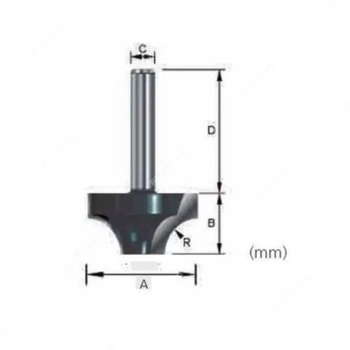 Router Bit - Pierce & Round Over Bit (Plunge Cutting), 8mm