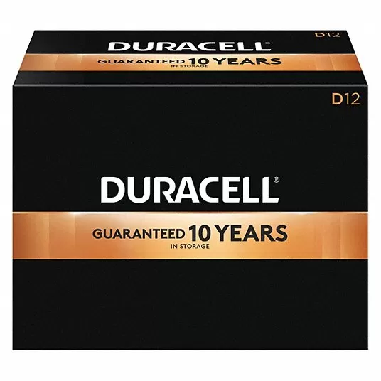 D Battery, Premium, Alkaline, 1.5V DC, Copper Top, 12 PK