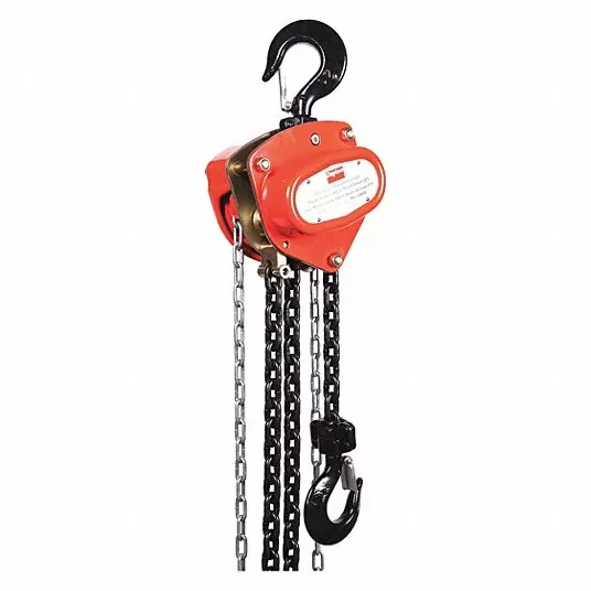 Manual Chain Hoist, 4,000 lb Load Capacity, 20 ft Hoist Lift, 1 17/64 in Hook Opening