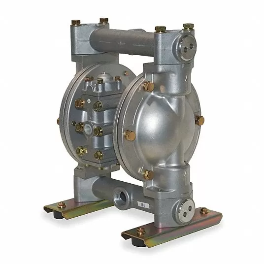 Double Diaphragm Pump, 35 gpm Max. Flow, PTFE, Single Manifold Connection, 1 in