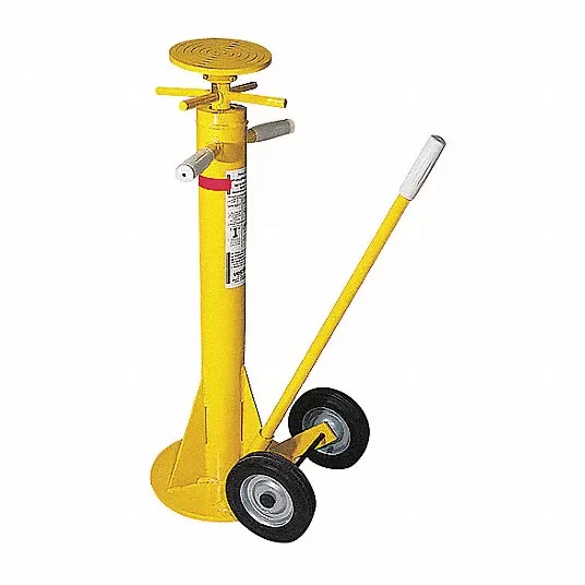 Trailer Stabilizing Jack, 100,000 lb Static Load Capacity, Spin Top Height Adjustment Method