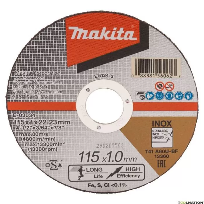 Thin Cut-off Wheels, 115 X 1.0 X 22 mm, Grit (A60T)