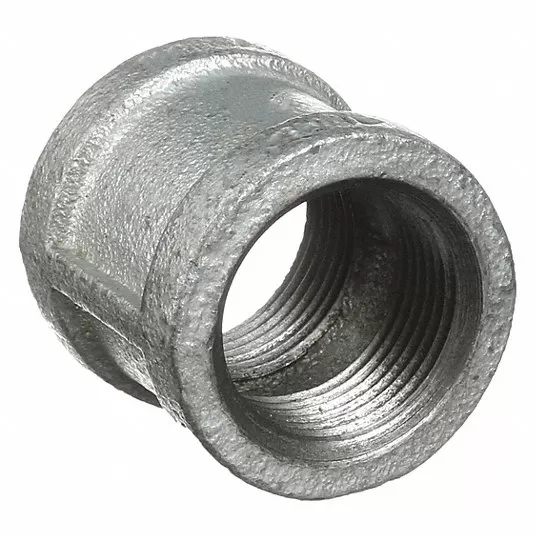 Coupling: Malleable Iron, 1 1/4 in x 1 1/4 in Pipe Size, NPT x NPT, Class 150