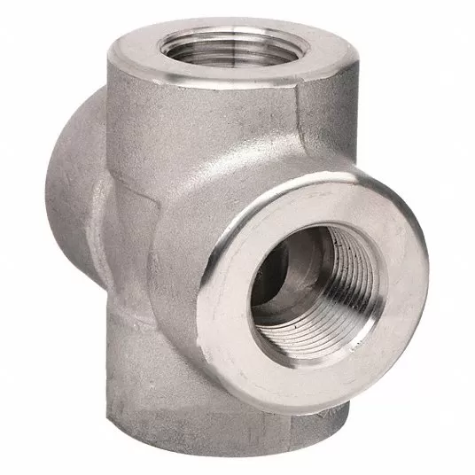 Cross, 316 Stainless Steel, 3/4Inch x 3/4Inch x 3/4Inch x 3/4Inch Fitting Pipe Size, Class 3000