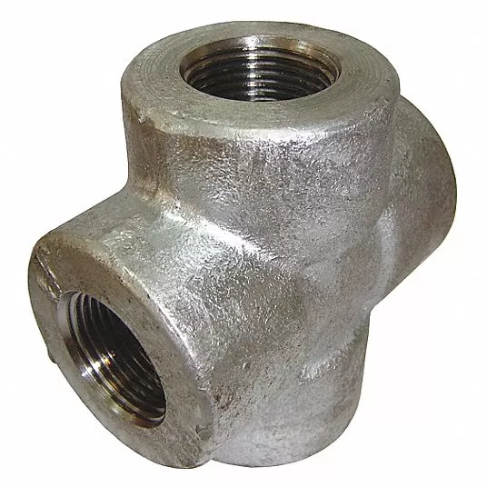 وصلة 4 اتجاهات, من الفولاذ, حجم الأنبوب 2 بوصة × 2 بوصة × 2 بوصة × 2 بوصة, NPT x NPT x NPT x NPT