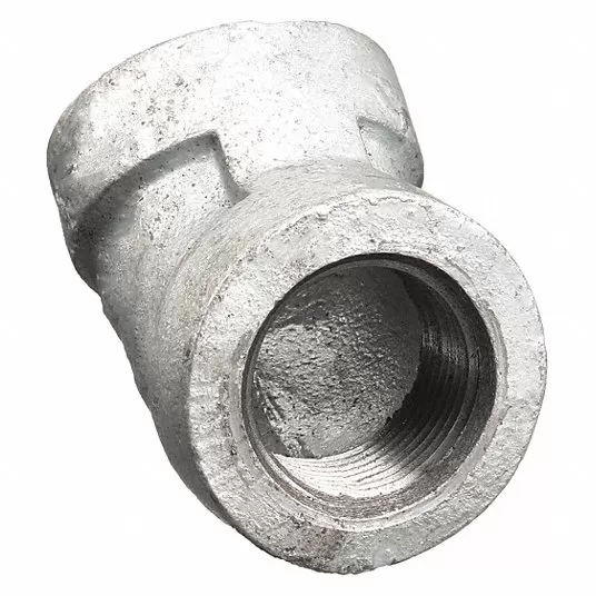 Elbow, 45 Deg, Galv Malleable Iron, 3/8Inch