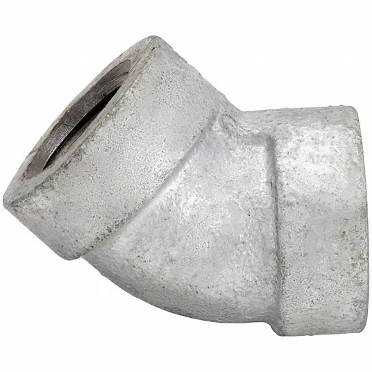 45 Degrees Elbow: 1 1/2Inch, Malleable Iron, Female NPT x Female NPT, Class 300