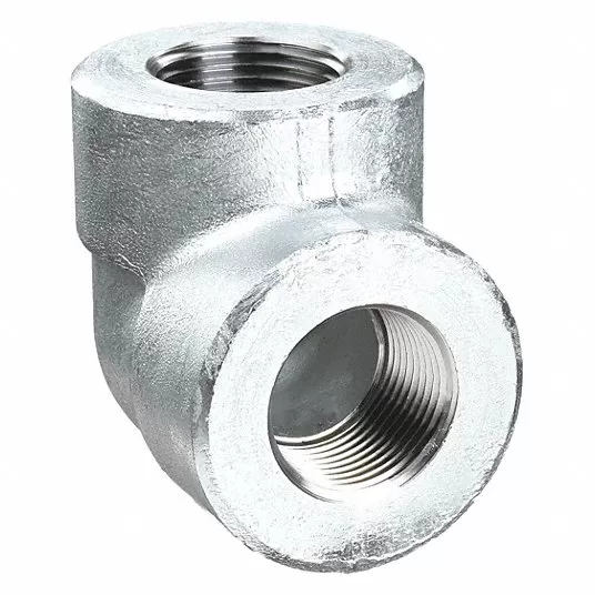 90° Elbow, Forged Steel, 1Inch x 1Inch Pipe Size, NPT x NPT, Class 3000