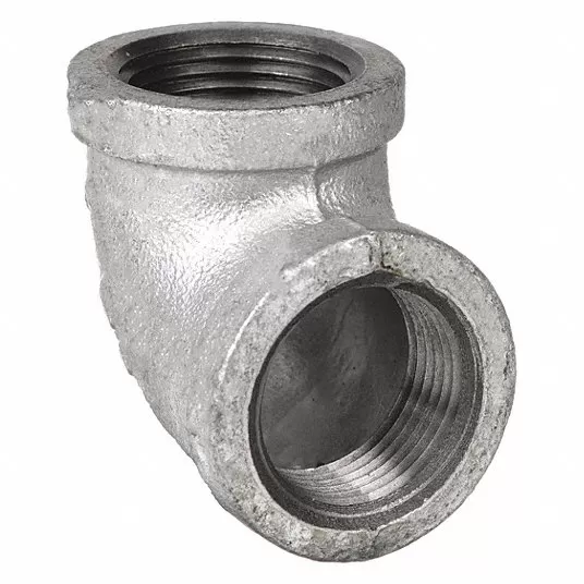 كوع 90 درجة, من الحديد القابل للطرق, حجم الأنبوب 1/8 بوصة × 1/8 بوصة, NPT x NPT, الفئة 150