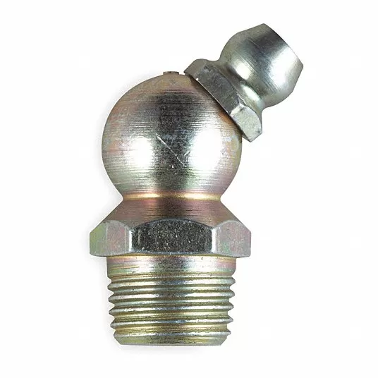 Grease Fitting 90 Degree, 1/8Inch-27, PTF, Unfinished Stainless Steel, PK 10