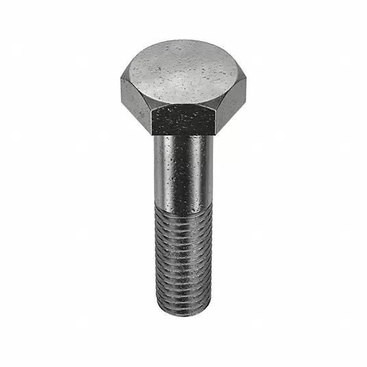 Heavy Hex Bolt, Carbon Steel, Plain, Head Width7/8 in, Thread Size 13, PK 10