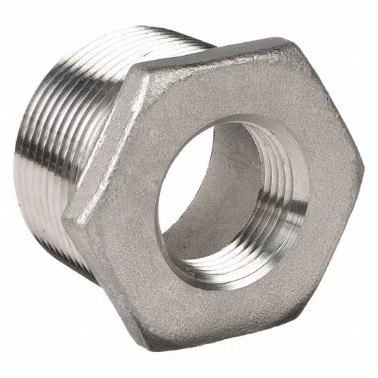 Hex Bushing, 316 Stainless Steel, 1/4Inch x 1/8Inch Fitting Pipe Size, Male NPT x Female NPT