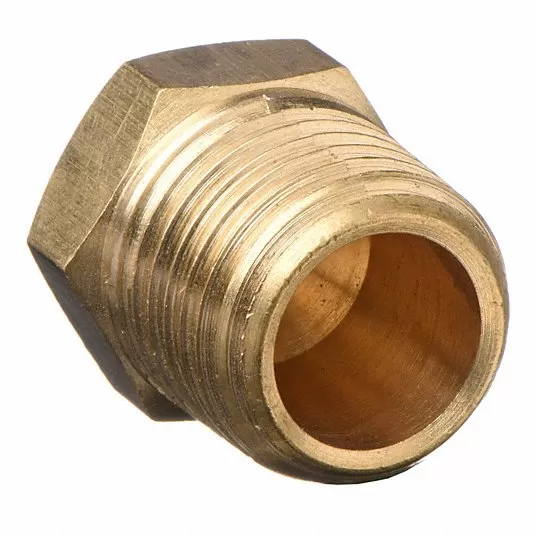 سدادة رأس سداسية, نحاس, حجم الأنبوب 1/8 بوصة, خارجي, NPT, 10 العدد