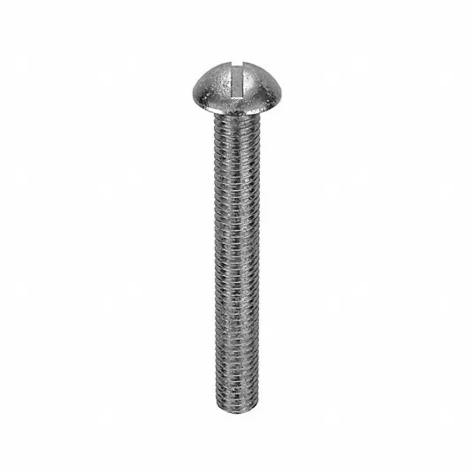 #10-32 Machine Screw, Round, Slotted, 18-8 (304) Stainless Steel, Plain, 1 1/2Inch Length