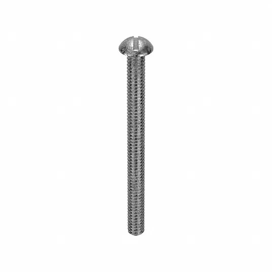 Machine Screw, Round, Slotted, 1/4