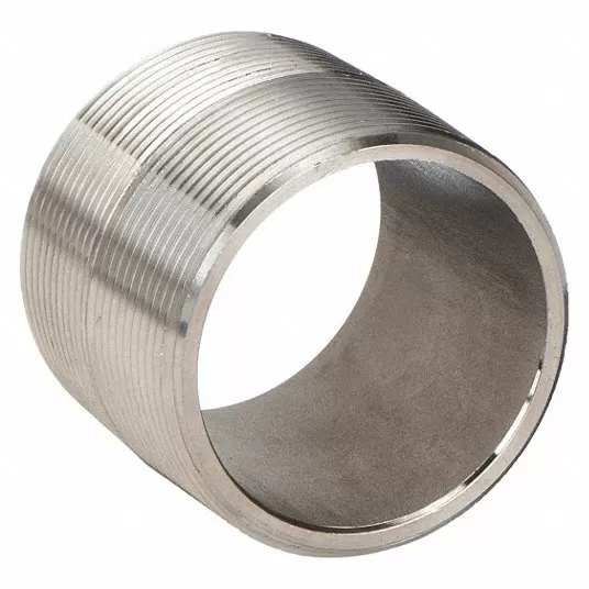 Nipple: 316 Stainless Steel, 3/4Inch Nominal Pipe Size, 1 3/8Inch Overall Length, Close Thread, Seamless