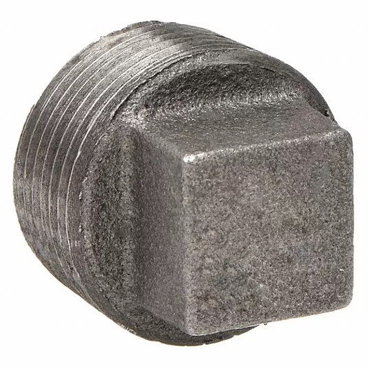 Square Head Plug, Malleable Iron, 1/2Inch Pipe Size, Male NPT