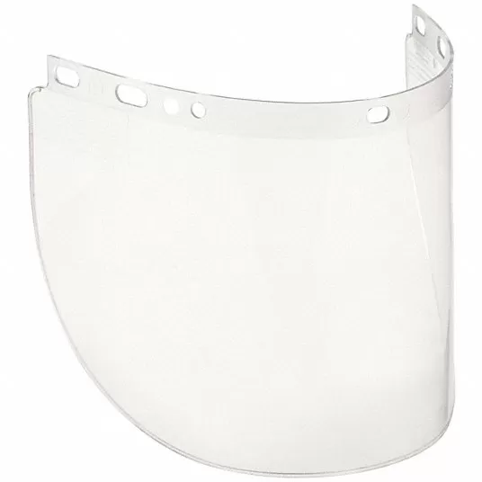 Face shield Visor, Clear, Polycarbonate, 8 in Visor Ht, 16.5 in Visor Wd