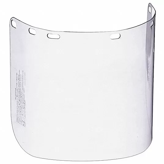 Face shield Visor, Clear, Polycarbonate, 8 in Visor Ht, 15.5 in Visor Wd