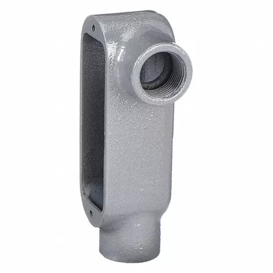 Conduit Outlet Body, Iron, 3/4 in Trade Size, LL Body, 7 cu in Body Capacity, Threaded Hub, Flat