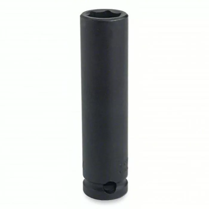 Impact Socket, 3/4 inch Drive Size, 32 mm Socket Size, 6-Point, Alloy Steel, Deep Depth, Chrome Finish
