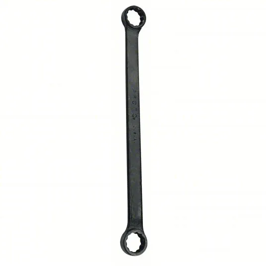 Box End Wrench: Black Oxide, 1 1/16 in_1 1/4 in Head Size, 18 1/4 in Overall Lg, Offset
