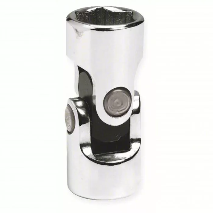 Flex Socket, 1/4 inch Drive Size, 7/16 inch Socket Size, 12-Point, Alloy Steel, Standard, Chrome Finish