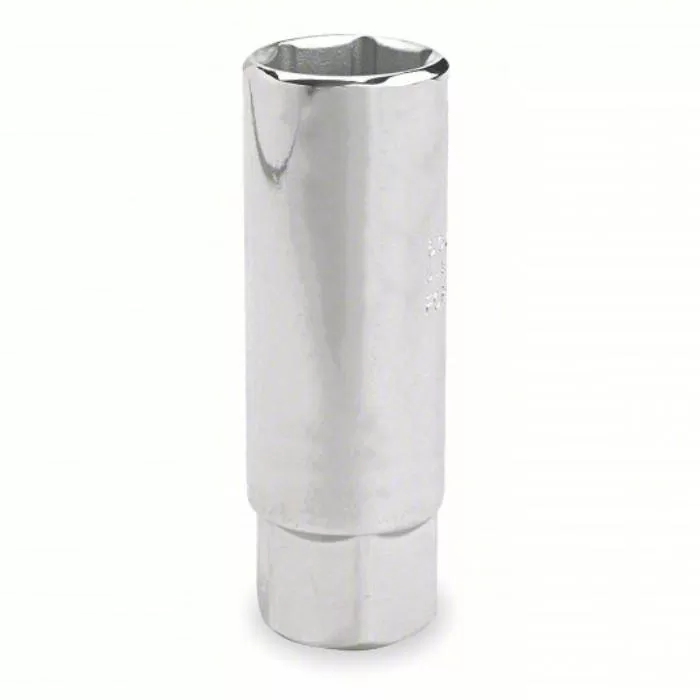 Spark Plug Socket, 3/8 inch Drive Size, 13/16 inch Socket Size, 6-Point, Deep, Chrome Finish